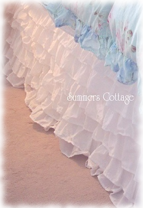 Pink Peony Roses Dreamy Ruffles Bedskirts