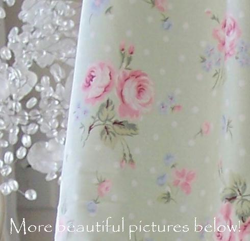 Laura Ashley Cottage Green Pink Roses Sheets