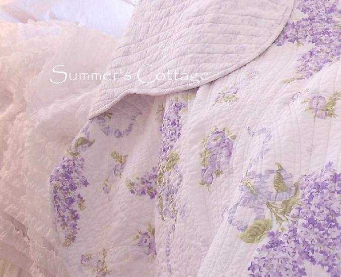 Lavender Roses Summer Lilacs King Quilt Set