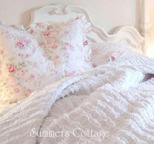 Dreamy White Ruffled Quilt
