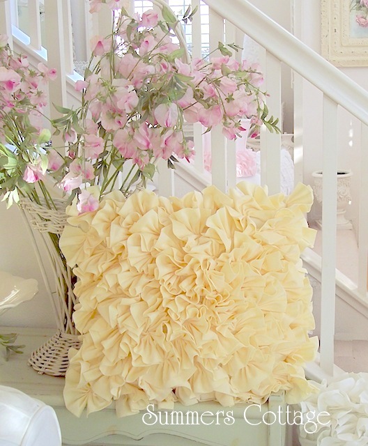 Bahama Blue Ruffled Pillow