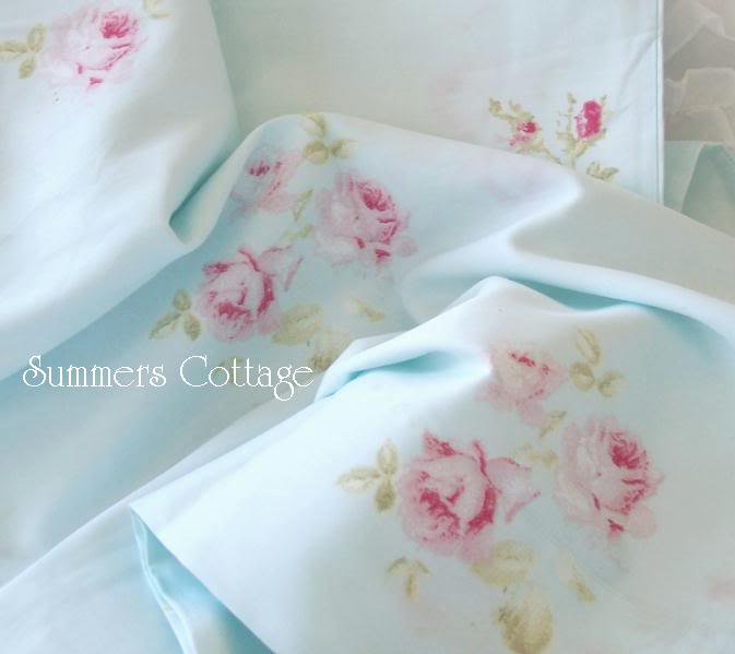 Shabby Beach Cottage Pink Roses