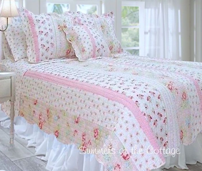 Peony Roses Patchwork Quilt