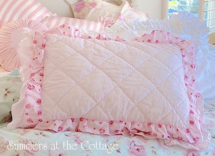 Ruffled Pink Petticoat Pillow Shams