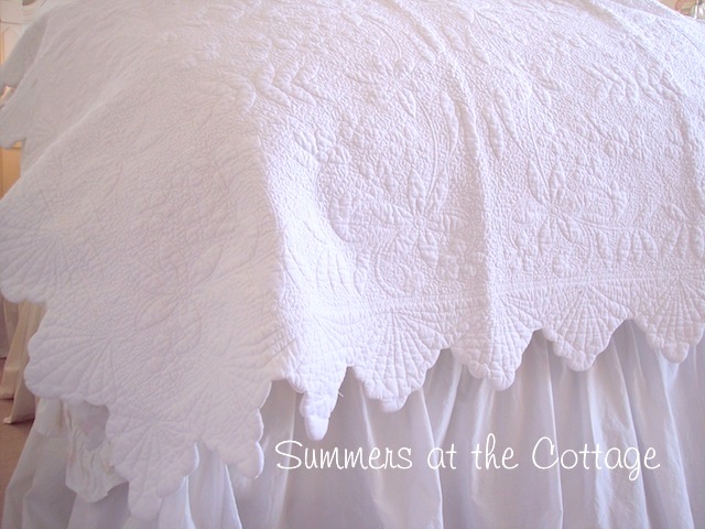 white cotton queen matelasse coverlet