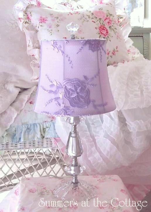 Lavender Roses Lamp Shade Shabby Chic